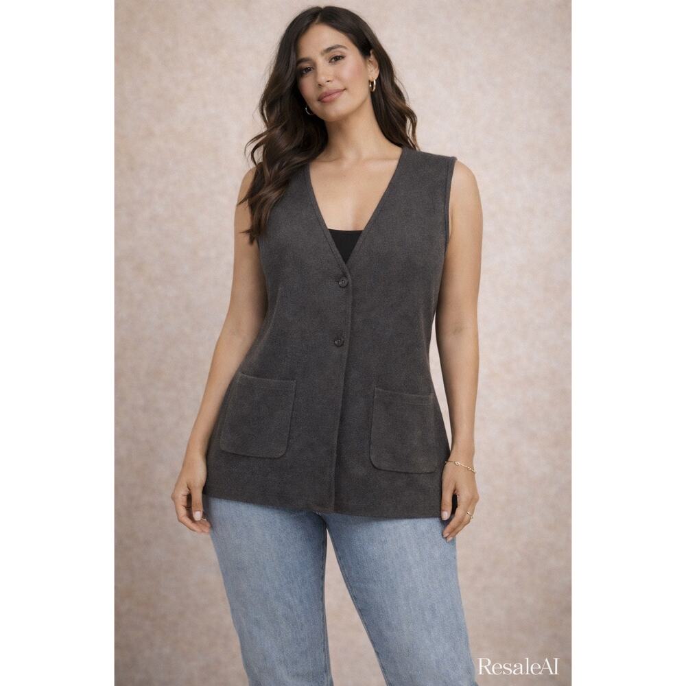Scotch & Soda Dk Gray Sleeveless Long‎ Tunic Vest NWT